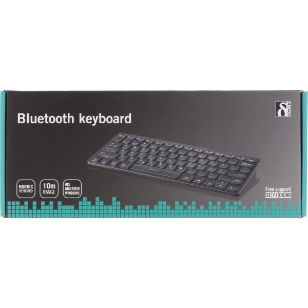 Wireless mini keyboard w/ muted keys, Bluetooth, 10m, black