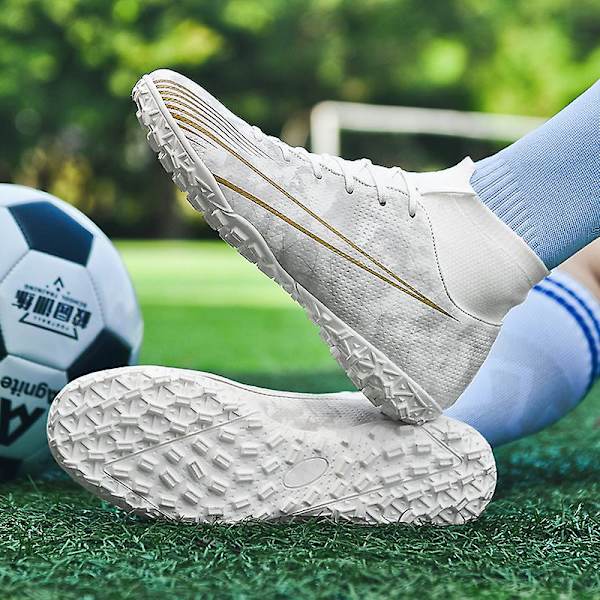 Herrefodboldsko Skridsikre mænds fodboldsko, græsfodboldsneakers 2L20167-1 White 38