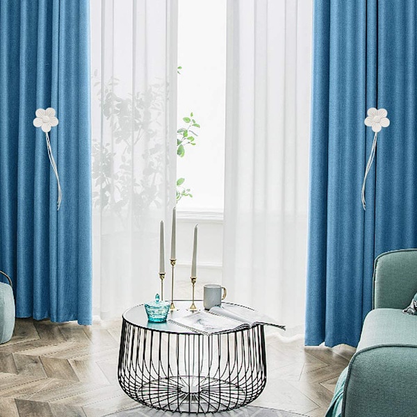 2st Lykta Singel Hängande Ball Tofsar Gardiner Spänne Sling Beige