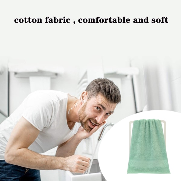 Handduk i ren bomull | Grön & Vit | Set med 4 Ultra Soft Combination 3