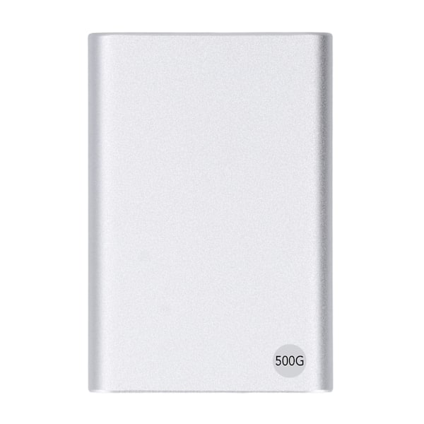 2,5-tums HDD Externt Hölje Typ C USB3.1 Upp till 10 Gbps Ultratunn Portabel Extern Hårddisk Mobil Hårddisk för PC Laptop Silver 500GB