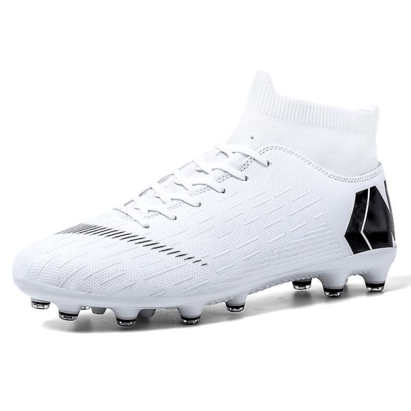 Fotballsko for menn Anti-Skli Fotballsko Knotter Gras Fotball Sneakers 888B White 44