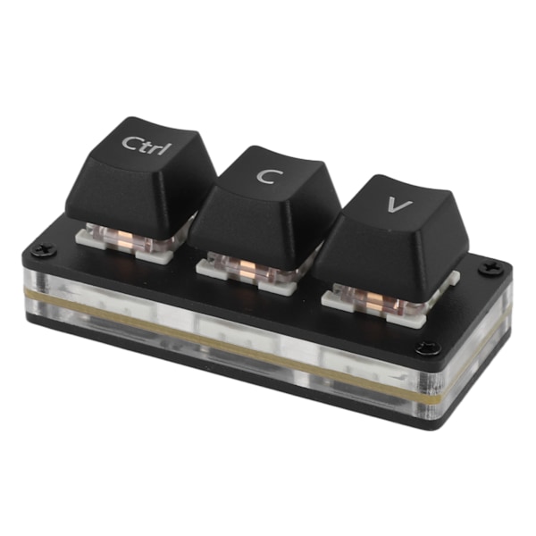 3 Tasters Mini Tastatur Rød Bryter Hot Swappable Fargerik Bakgrunnsbelysning DIY Egendefinert Programmerbar USB Enhånds Tastatur for Arbeid Spill