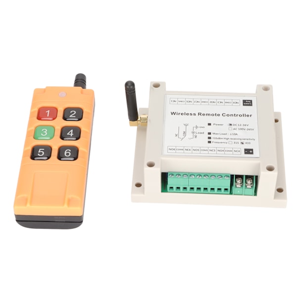 Fjärrkontrollbrytare Multifunktionell 6CH 433Mhz Fjärrkontrollrelä för Elektriska Dörrar Fönster Industri DC12‑36V