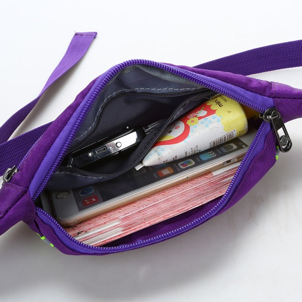Män kvinnor Fanny Pack Midjeväska Sport Utomhus Stöldskyddsficka Resor Närsittande Osynlig Bälte Messenger Rose Red 30*12*1