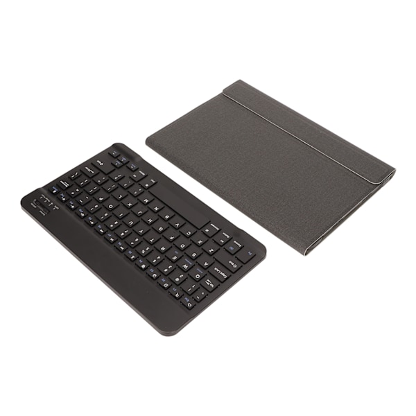 Tangentbord Läderfodral Set Portabelt Slim Trådlöst Tangentbordsfodral med Tangentbord för Surfplattor Laptops Stationära Datorer
