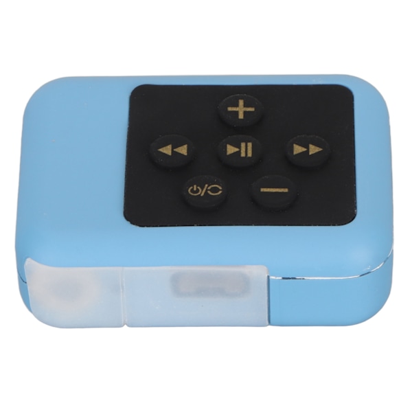 Vanntett MP3-spiller Multifunksjonell HiFi Stereo Støyreduksjon Ryggklips MP3 Musikkspiller for Svømming Dykking Sport Blå