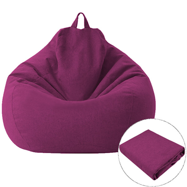 Bønnepose Trekk Lazy Sofa Komfortabel Ensfarget Solseng Bønnepose Trekk for Stue Hjemmeinnredning Purple 85*105cm