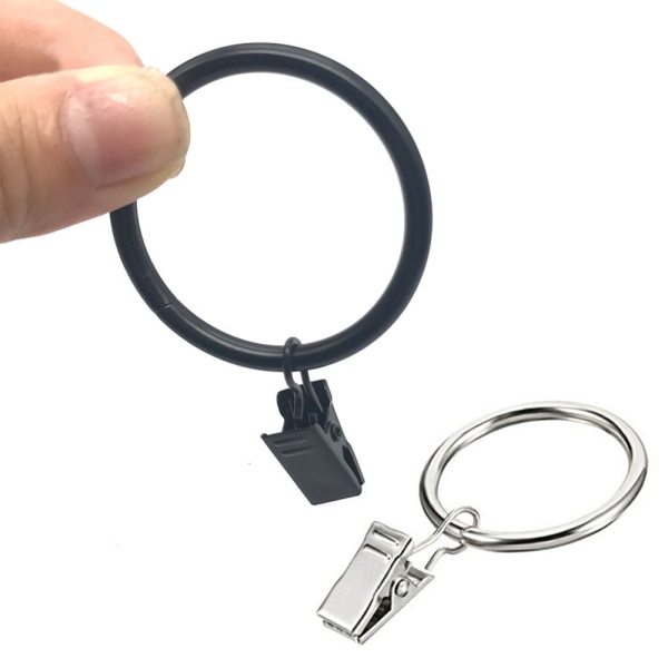 Gardinklemmer - Metal Gardinstang - Voile Net Ringkroge Black 1PC