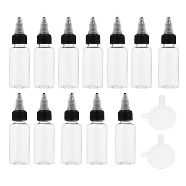 12 stk 30 ml tom blækflaske spids flaske maling dispenser (10x3x3cm, klar farve)