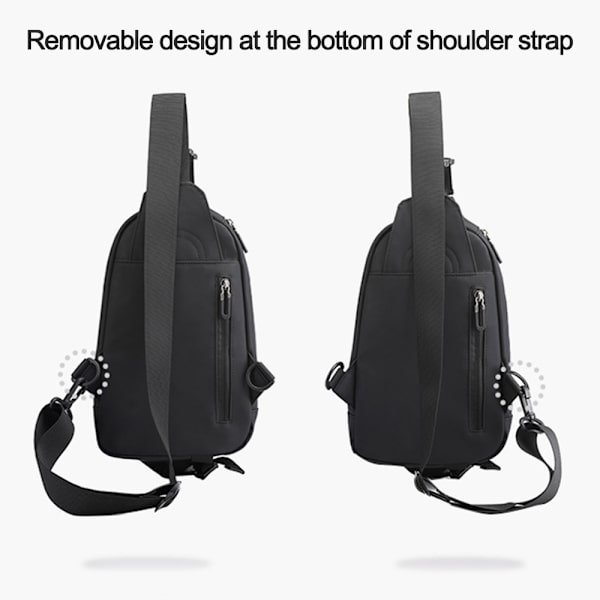 Musta Sling-laukku Naisille Miehille Vedenkestävä Reppu Matkoille black
