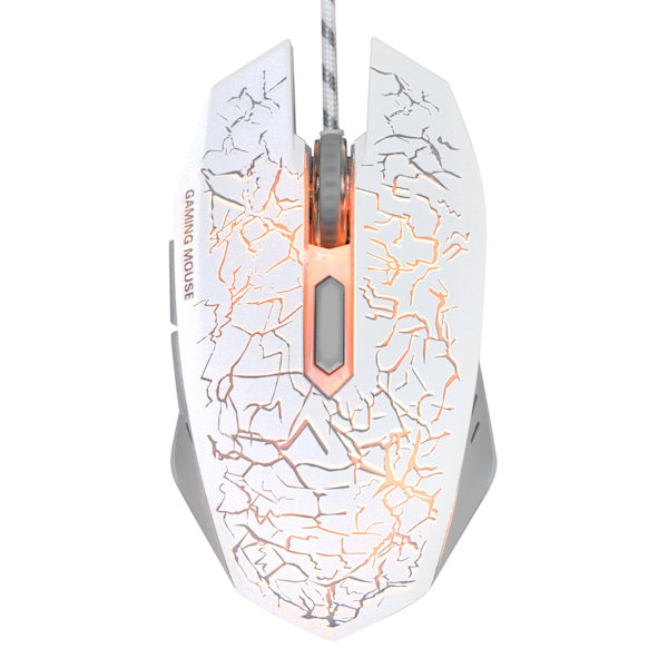 Kablet Gaming Mus USB-port Ergonomisk 3200 DPI Justerbar RGB Optisk Datatilbehør Hvit