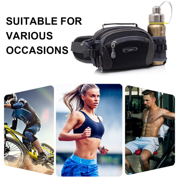 Urheilu-monitoiminen käsilaukku-pyöräily- ja juoksureppu-outd black
