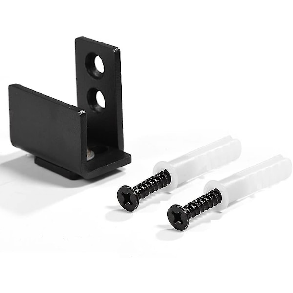 Fjøsdør Bunnplate Guide Heavy Duty Bunnplate Guide Svart Karbonstål Fjøsdør Bunnplate Guide Veggmontert Hårdvare (svart) (1 stk)