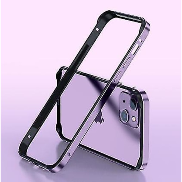 Alumiinirunko Metalli Puskuri Kotelo Yhteensopiva Iphone 14 Pro Max/14 Pro/14 Plus kanssa Nostetulla Reunasuojalla Purple iPhone 14 Plus