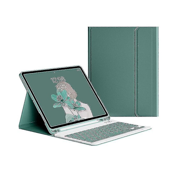 Case med tangentbord för Ipad 9:e 8:e 7:e 10,2 tum 2021 2020 2019 Dark Green