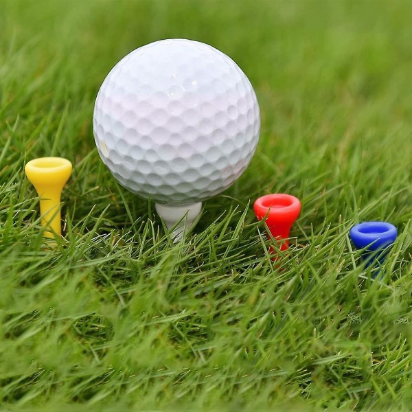 100 stk Blandede farver Plast Golf Tees 35mm Pakke med 100 farver Kugleholder Plastic Kuglestige 80mm Kickoff Ball Spike