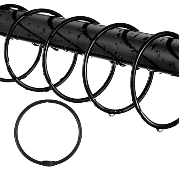 24-pack öppningsbara gardinringar, 50 mm gardinringar, dusch