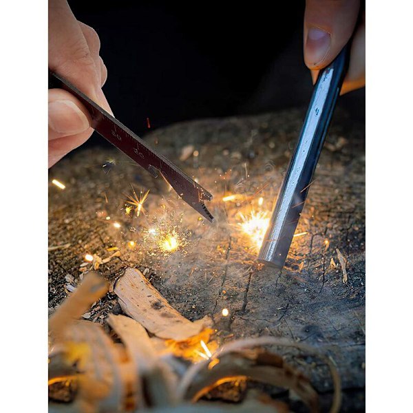 Firestone Kit 7 i 1, Överlevnads Eldstartare, Magnesium Firestone Kit, Flint Eldstartare Diameter 10 mm, Överlevnads Flint med Multi-Tool Skrapa för c