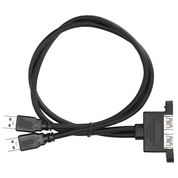 USB Förlängningskabel Dubbel Port Extern Skärmkonverteringslinje med Öronskruvhål 50cm