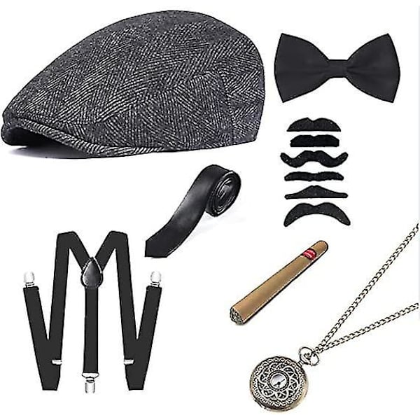1920-talls Gatsby-sett for menn, 20-talls retro gangsterkostyme for herreflue watch
