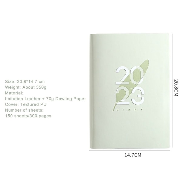 2023 Tid 365 Dagar Kalenderbok A5 PU Anteckningsblock Creative Pink