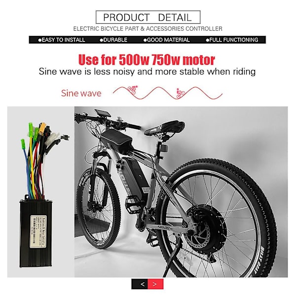 24v36v48v 500w 750w Hall Brushless Controller 126a Sinus Wave Tre-trins Controller Ebike Controller