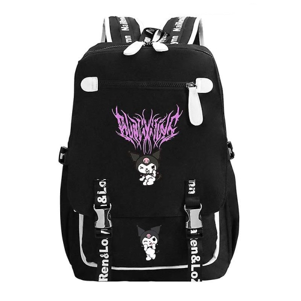Kuromi Anime trykt skoleveske Ryggsekk