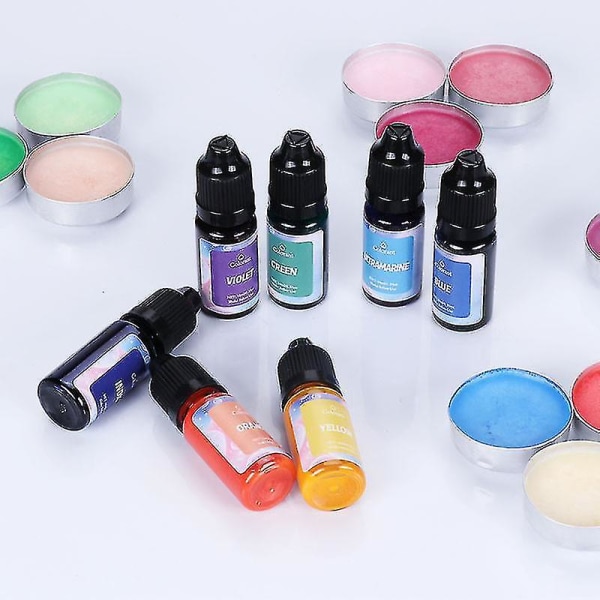 18 färger flytande oljebaserat färgämne för vax, levande ljusfärg