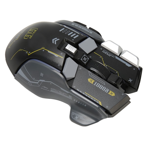 Gaming Mouse 2.4G Trådløs Bluetooth 3 Modus 5 Justerbar DPI Spillmus med 11 RGB Lys for Windows for Android for IOS Svart