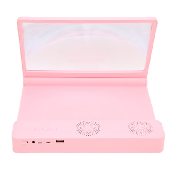 Telefon Skjermforstørrer 3D HD Forstørrelsesskjerm med Bluetooth Høyttaler for Filmer Videoer Spill Rosa