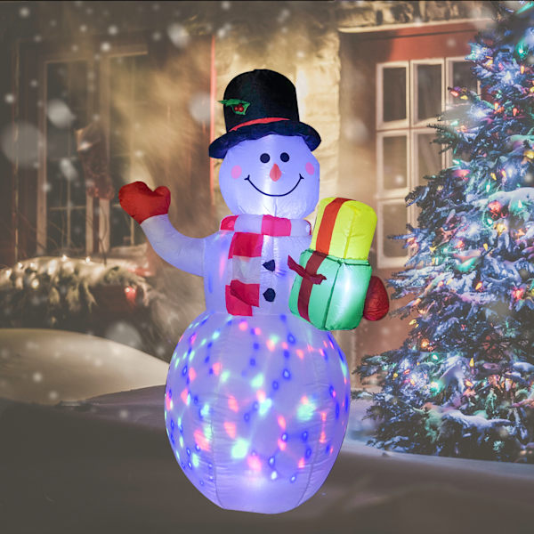 LED Light Up Snögubbe Utomhusdekoration Luftpump Uppblåsbar leksak inomhus till jul nyår 1,5 m