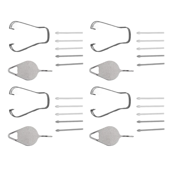 20 stk. Tab S6 Stylus Pennetupper Enkel Installering 4 Pinsetter 4 Utløserpinner Slitesterk ABS SM P610 Erstatningstupper for Tab S6