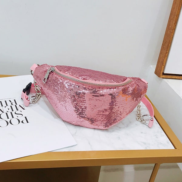 Miehet Naiset Fanny Pack vyötärölaukku Tuuli Trendikäs Rinta Muoti Crossbody Small Personal Silver