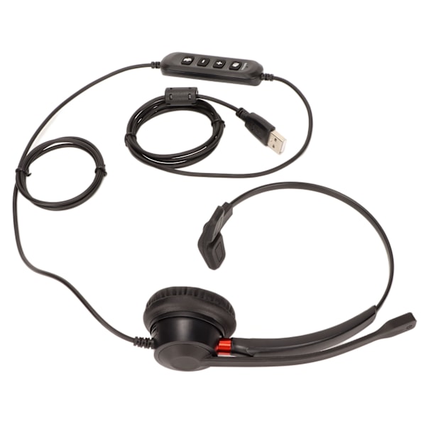 USB Business Headset ENC Støyreduserende Enkeltsidig Kablet PC-hodetelefon med Høyttalervolumjustering og Mikrofondemping