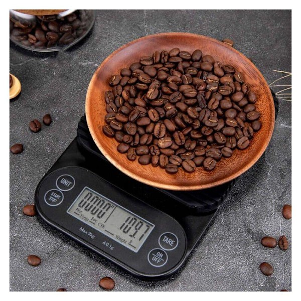 Elektronisk vekt kjøkken håndbrygget kaffe elektronisk vekt presisjon 0,1 g (3 kg/0,1 g)