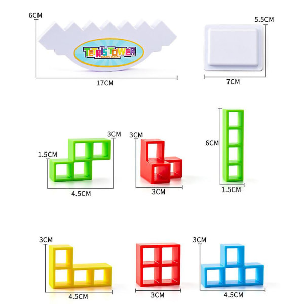 Tetris Tower Balanse Stapling Lekebrikker Puslespill Brettspill for familiegavene null none