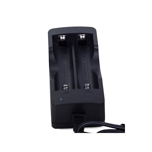 2x Batterilader / Oplader - 18650 Batterier Black Svart