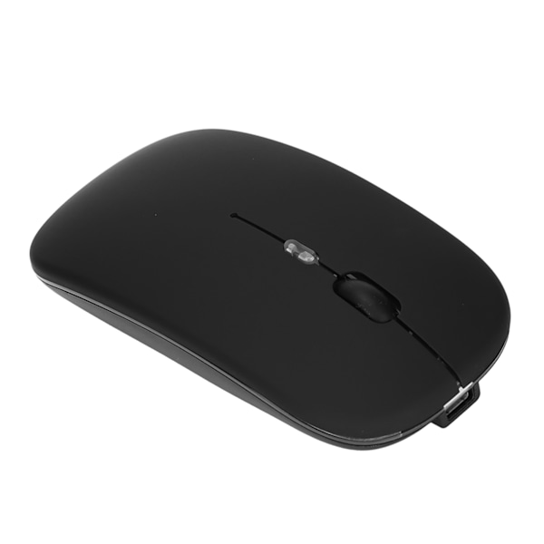 Trådløs Mus 2.4G Ergonomisk Dobbel Modus LED Pustelys 500mAh Oppladbart Batteri Justerbar DPI Kontormus Svart