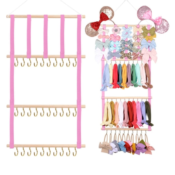 Baby Pannband Rosett Hållare Hängande Baby Pannband Galge Väggfäste Nyfödda Pannbandshållare För Flickor Hårrosetter Beige