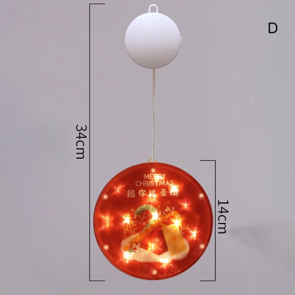 Jul LED-lampor Tecknad printed hängande fönsterlampa alltid på Dekorativt jultema nattljus för hemmafest A