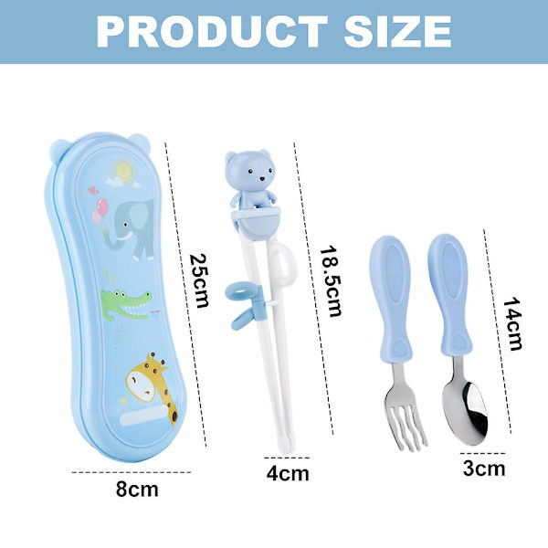 Barnservis Utbildning Ätpinnar Baby Lärande Ätpinnar Gaffel Sked Kompletterande matservis set style2