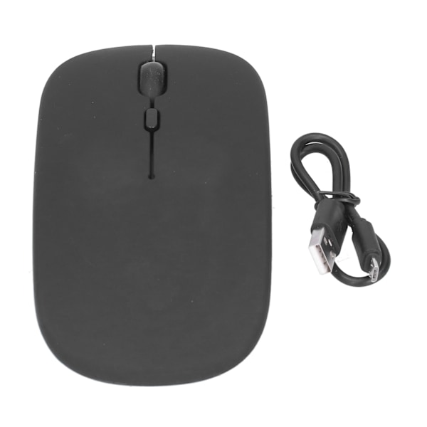 Trådløs Mus Oppladbar DualMode 2.4G Ergonomisk Stille Optisk Datatilbehør (Svart)
