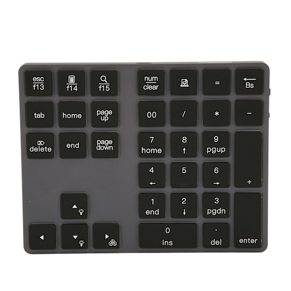 Langaton numeronäppäimistö Mini Ultra Ohut Alumiiniseos 7 Värin Taustavalaistu 34 Näppäimen Numeronäppäimistö Windowsille ja OS:lle