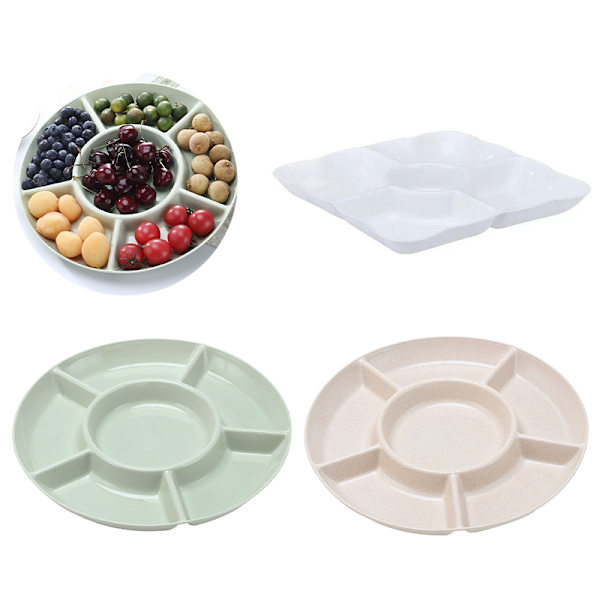 6-roms Oppbevaringsbrett Frukt Snacktallerken Forrett Servering White