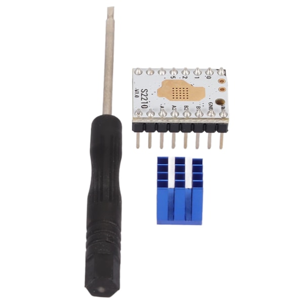 3D-skrivare Stepper Motor Driver Tystnad 256 Mikrosteg CFG-stift Skrivardrivrutin med Kylfläns Skruvmejsel