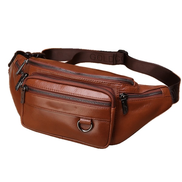 Läder Fanny Pack Herr Midjeväska i äkta läder Sportresor