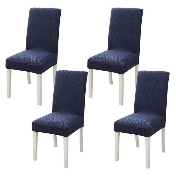Matstolsöverdrag Stretchstolsöverdrag Mjuk stol Slipcover Stolöverdrag för matsal Set om 4 blue