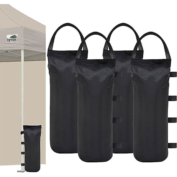 Kraftiga sandsäckar för baldakin Utomhusreklam Tält Solskydd Fast vindtät (sand ingår ej) 4-pack (svart)