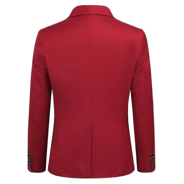 Herre Business Casual 3-delt jakkesæt blazerbukser Vest 9 farver Z Red XL